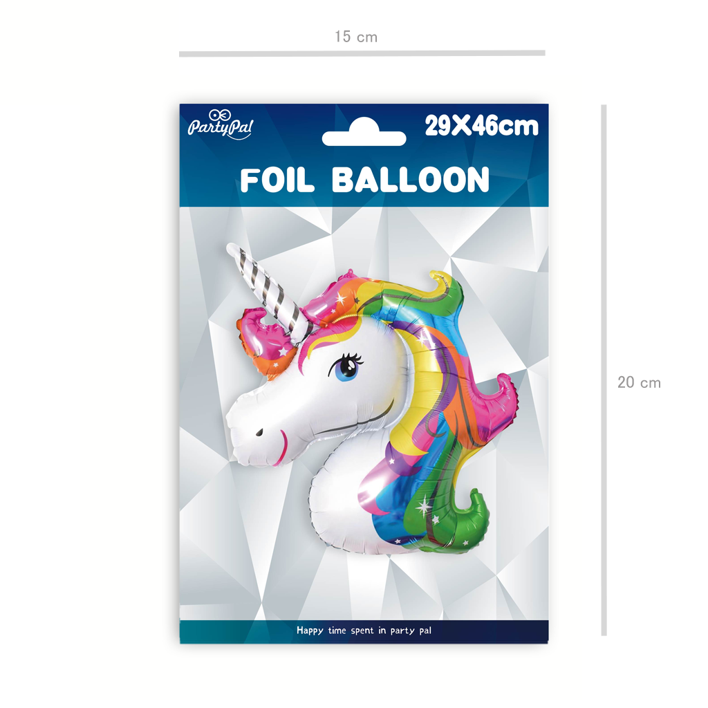 Balon foliowy Jednorożec kolorowy 29x46cm