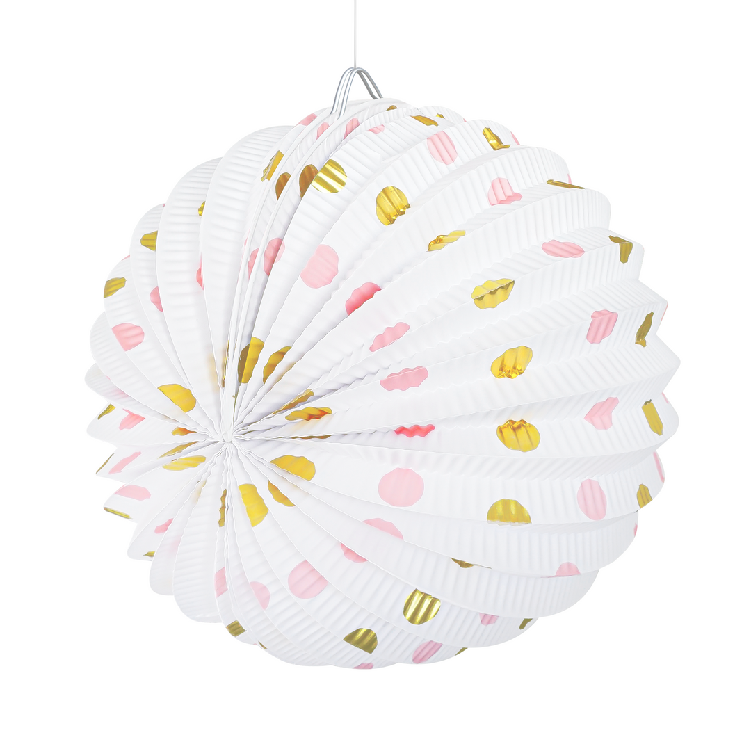 Lampion papierowy w kropki 25cm - OUTLET
