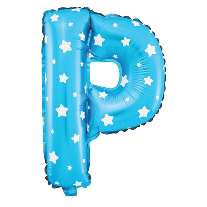 Фолиев балон Stars буква P, син, 40cm L