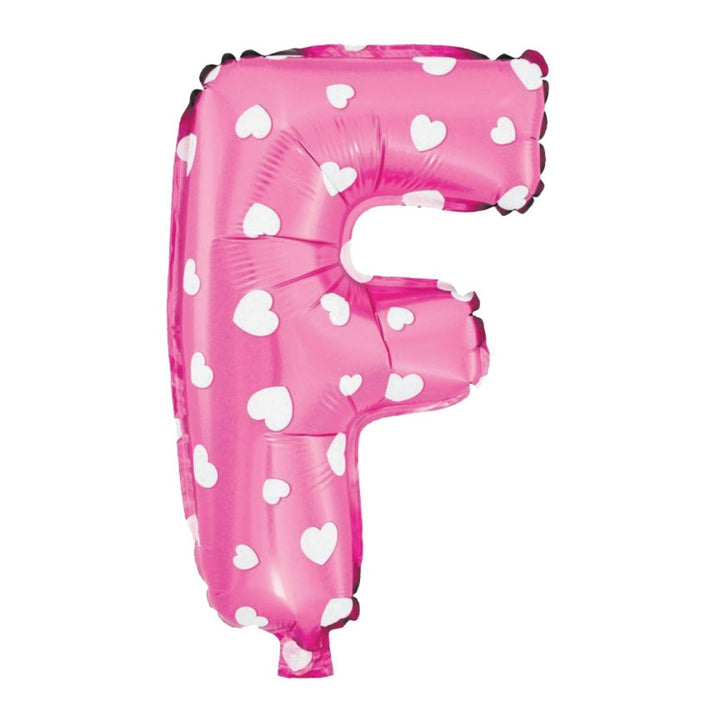 Balon foliowy Serduszka litera F różowy 40cm L