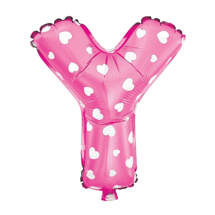 Balon foliowy Serduszka litera Y różowy 40cm L