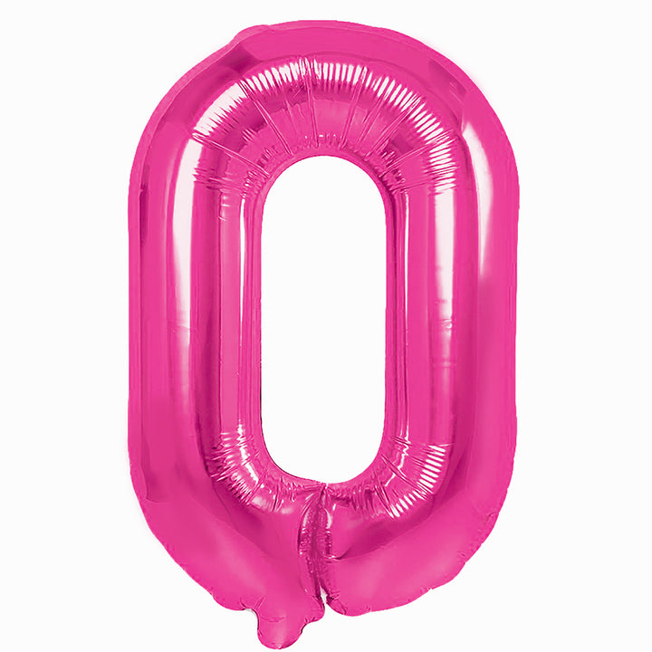 Balon foliowy cyfra 0 ciemnoróżowy 40cm