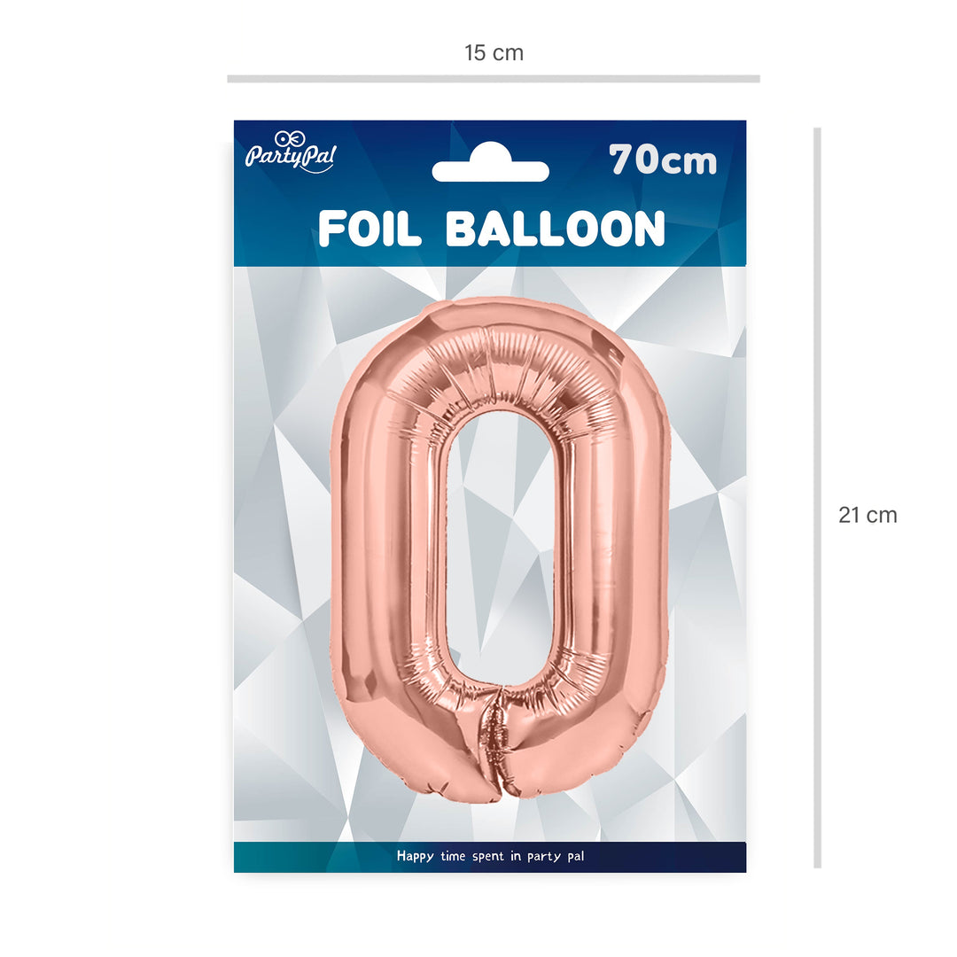 Balon foliowy cyfra 0 rose gold 70cm