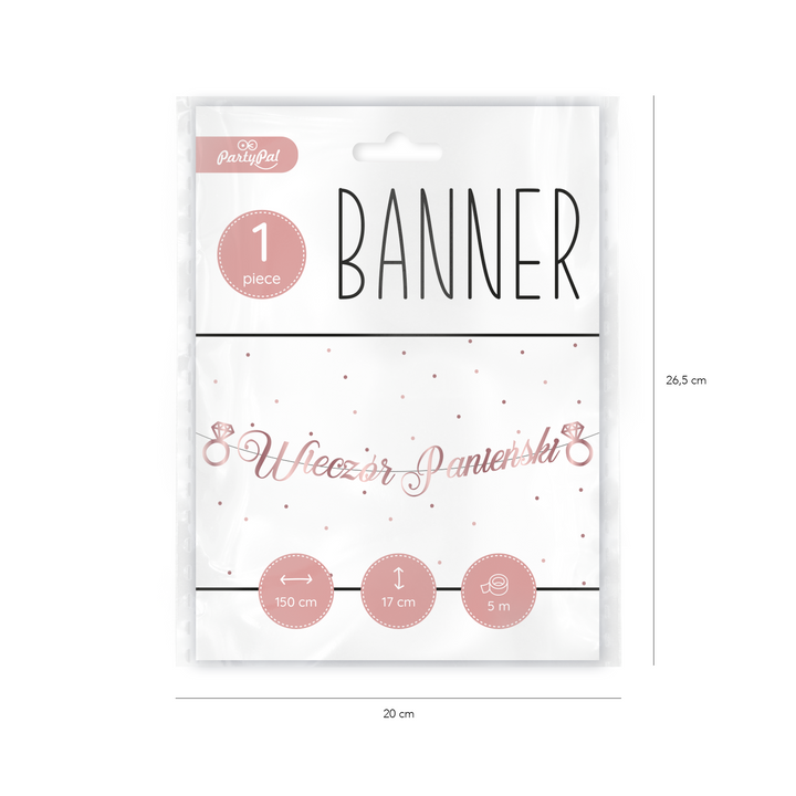 Baner Wieczór Panieński rose gold 150cm
