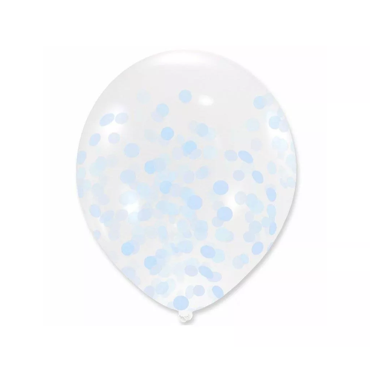 Balony z konfetti niebieskie 12cali 100szt