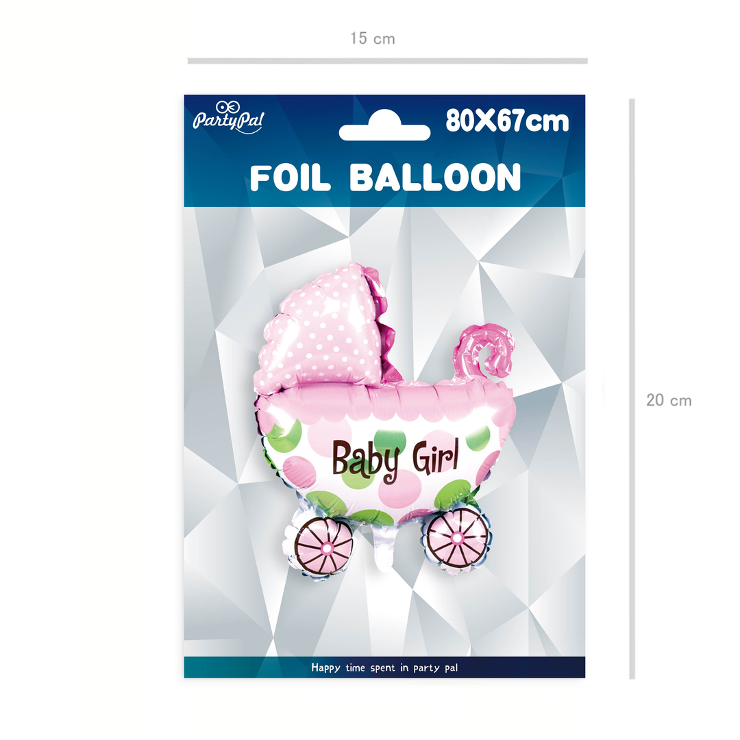 Balon foliowy Wózek dla dziewczynki 67x80cm
