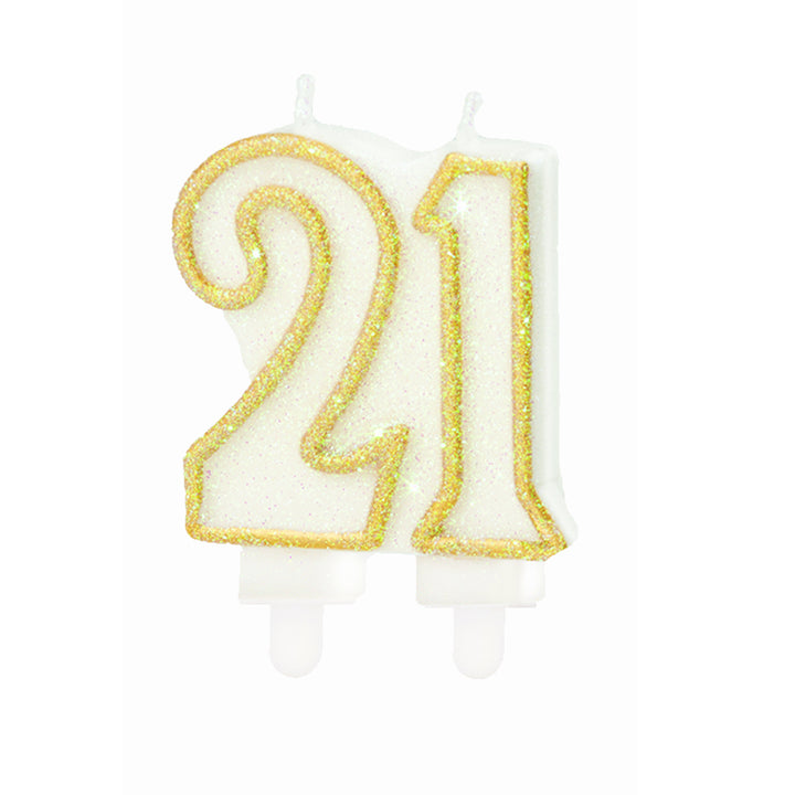 Świeczka cyfra złota 21