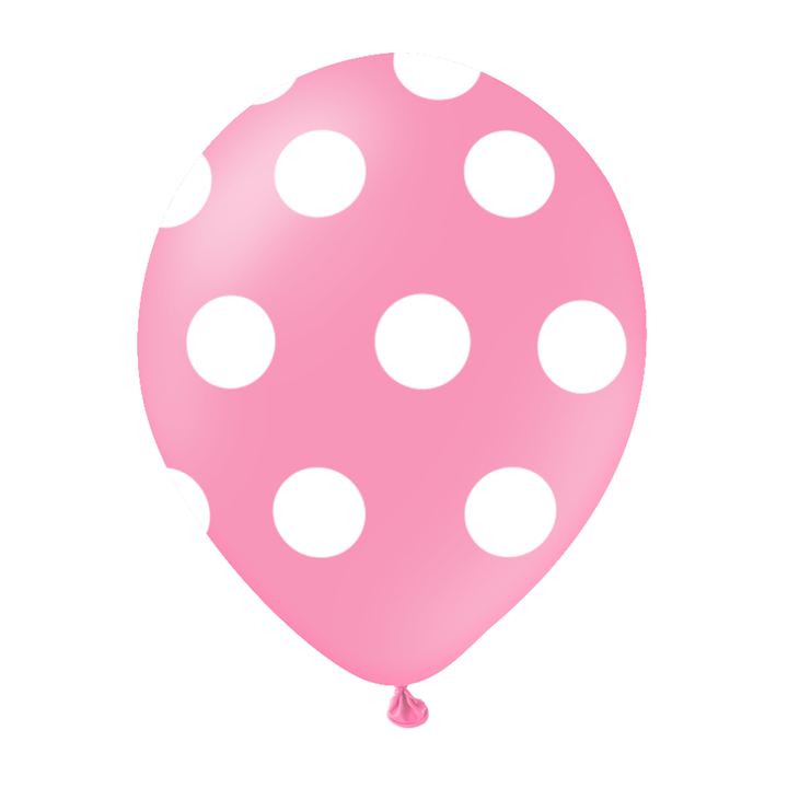 Balony 12cali różowe w kropki 100szt