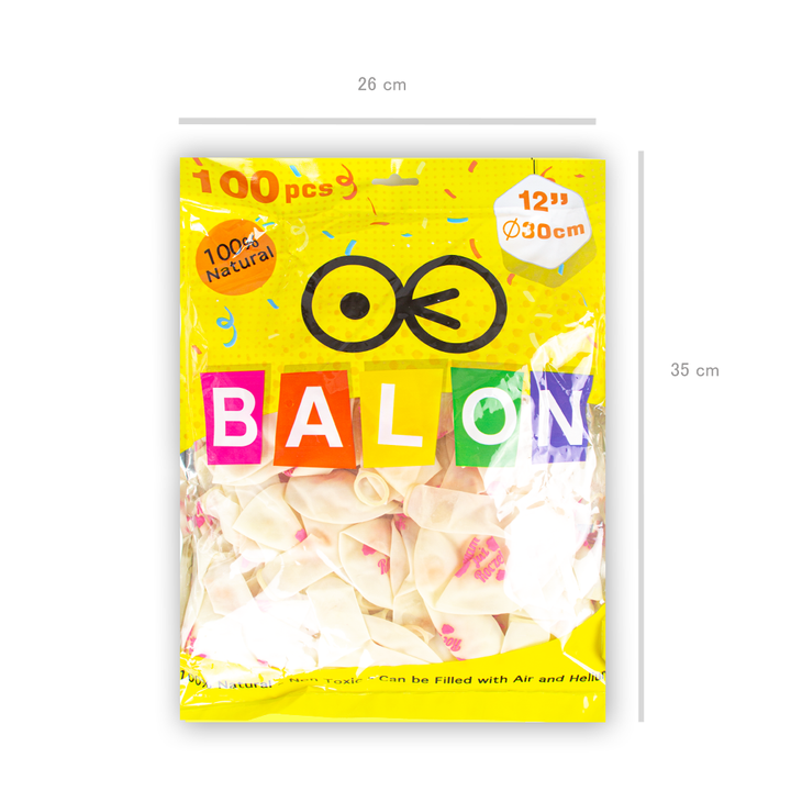 Balony 12cali przezroczyste Mam już roczek różowy 100szt