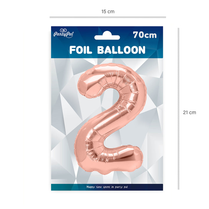 Balon foliowy cyfra 2 rose gold 70cm