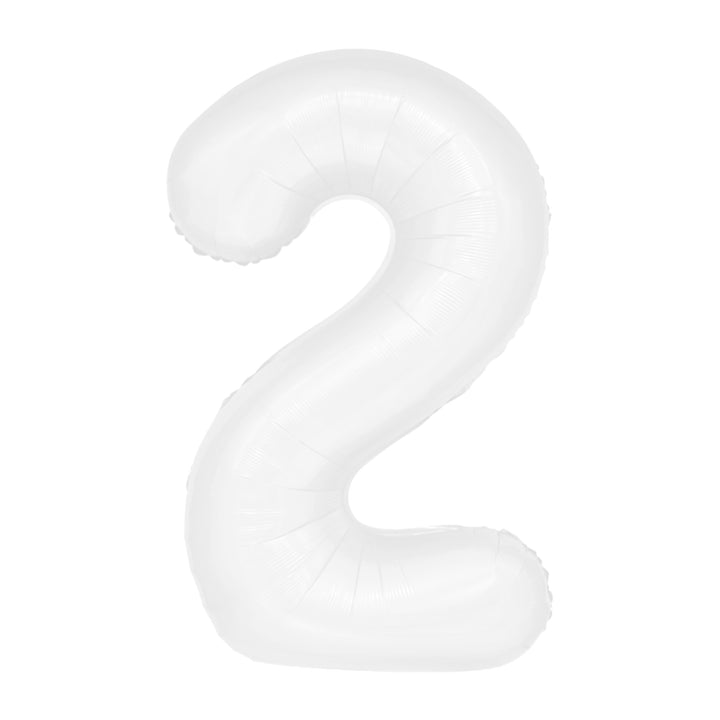 Balon foliowy cyfra 2 biały 100cm - OUTLET