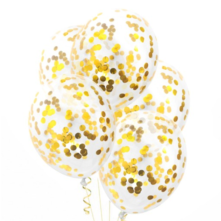 Balony z konfetti złotym 12cali 4szt