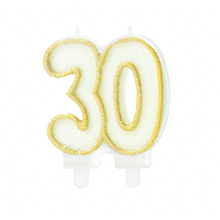 Świeczka cyfra złota 30