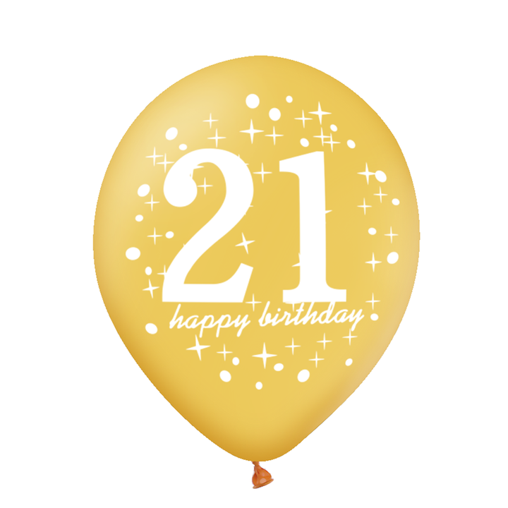 Zestaw balonów 21 urodziny z konfetti 12 cali 6szt