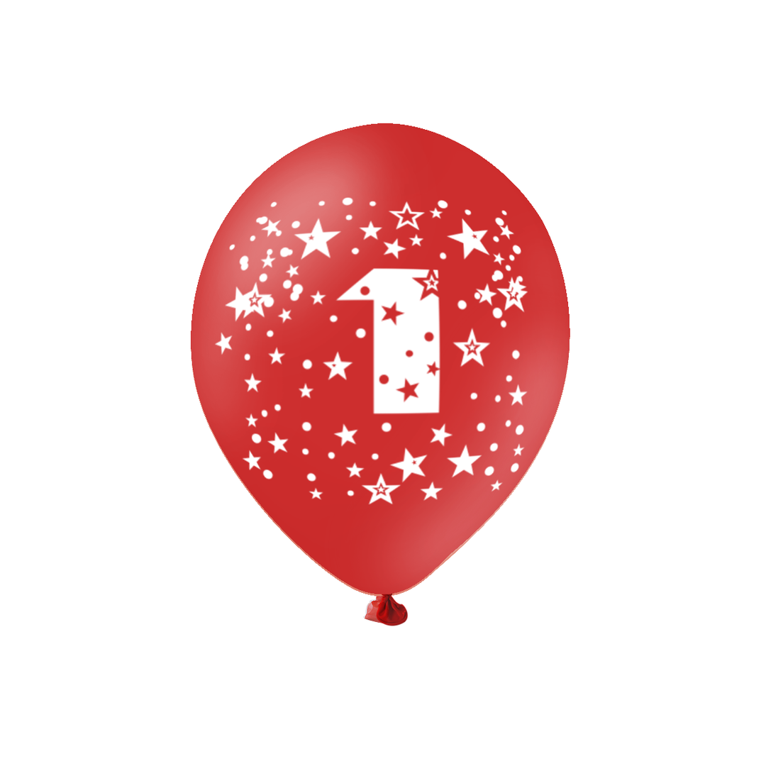 Balony kolorowe z cyfrą 1