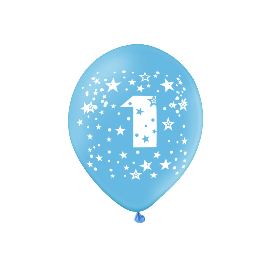Balony kolorowe z cyfrą 1