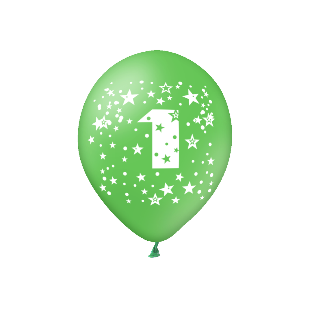 Balony kolorowe z cyfrą 1