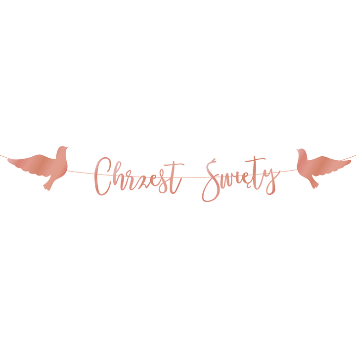 Baner Chrzest Święty rose gold 150cm