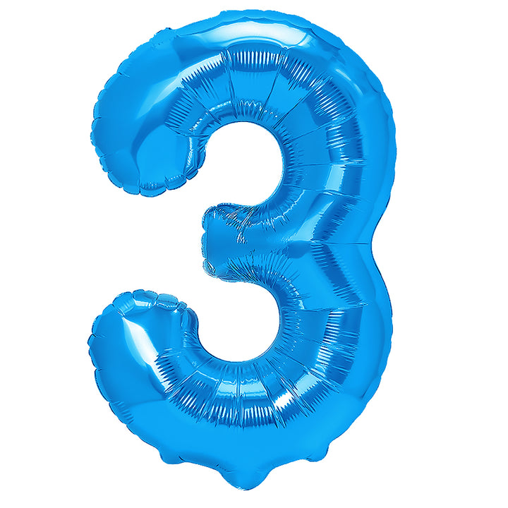 Balon foliowy cyfra 3 ciemnoniebieski 40cm