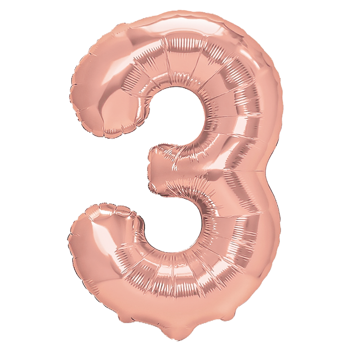 Balon foliowy cyfra 3 rose gold 70cm