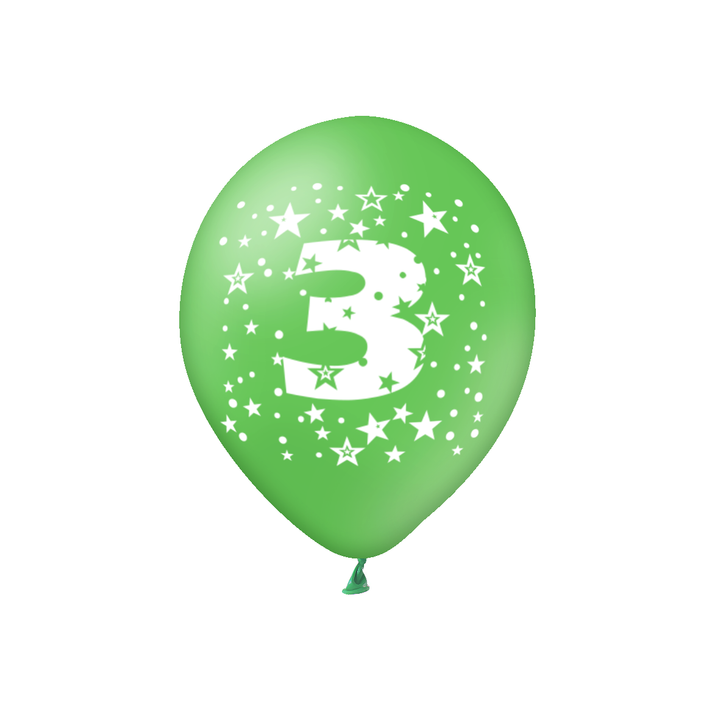 Balony kolorowe z cyfrą 3
