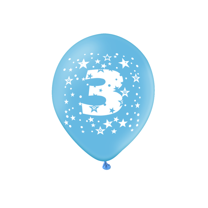 Balony kolorowe z cyfrą 3