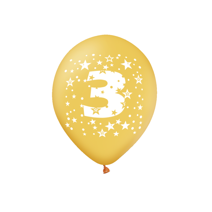 Balony kolorowe z cyfrą 3
