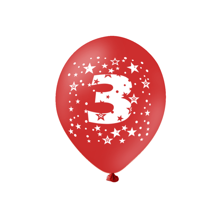 Balony kolorowe z cyfrą 3