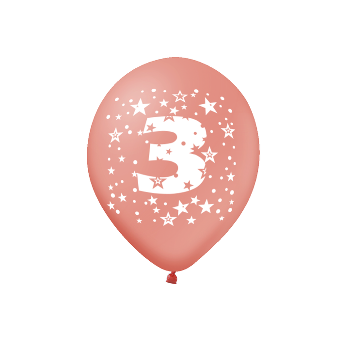 Balony kolorowe z cyfrą 3