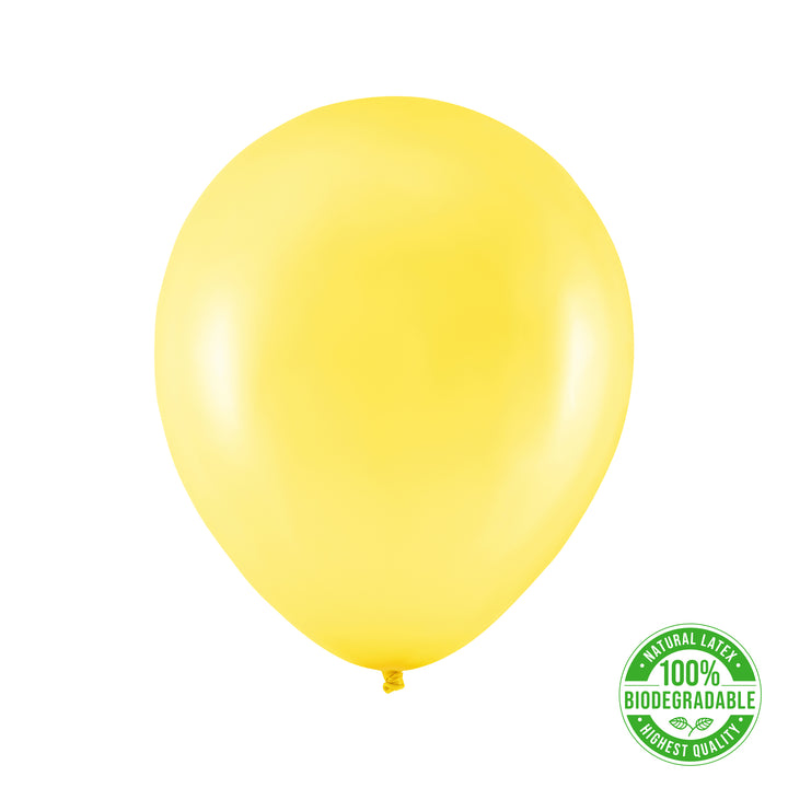 Balon Biodegradowalny metaliczny żółty 12cali 100szt