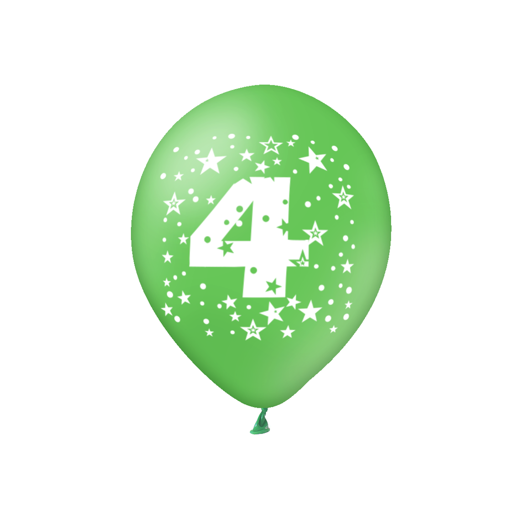 Balony kolorowe z cyfrą 4