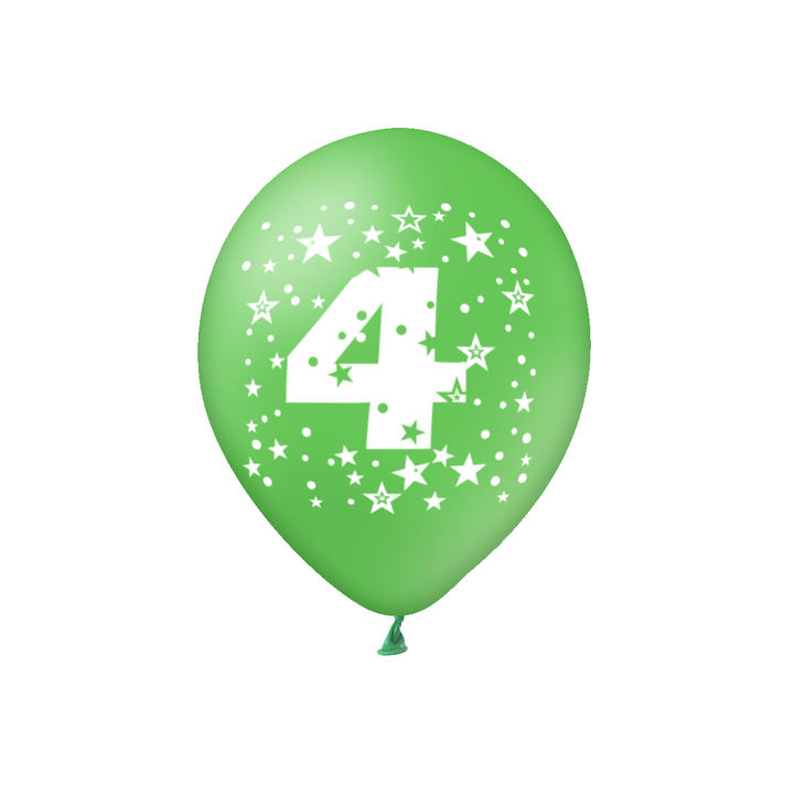 Balony kolorowe z cyfrą 4