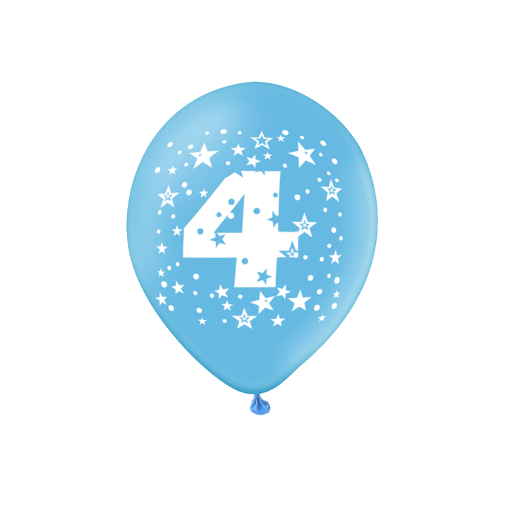 Balony kolorowe z cyfrą 4