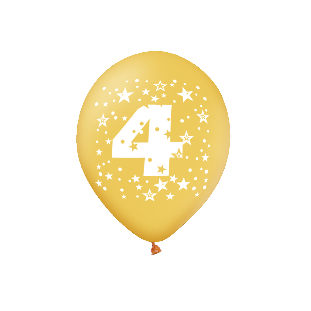 Balony kolorowe z cyfrą 4