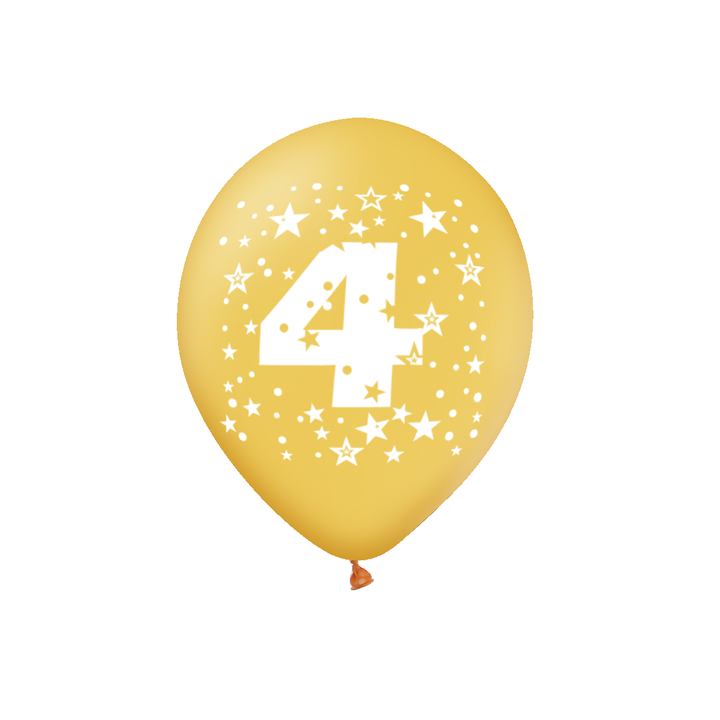 Balony kolorowe z cyfrą 4