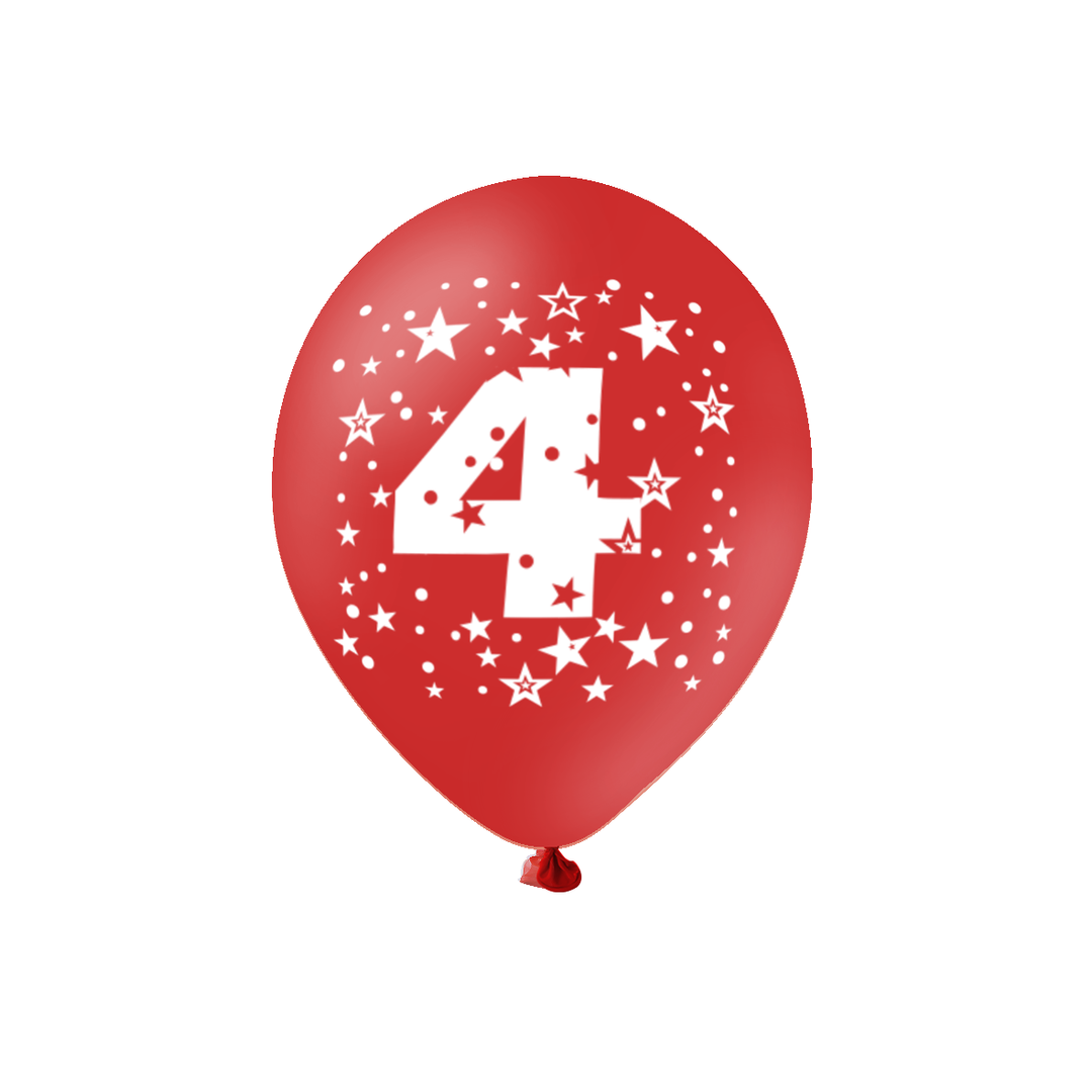 Balony kolorowe z cyfrą 4