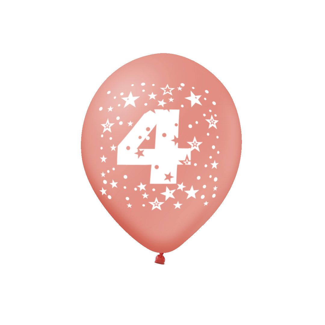 Balony kolorowe z cyfrą 4
