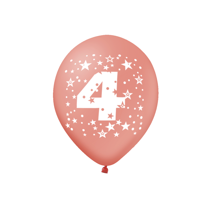 Balony kolorowe z cyfrą 4