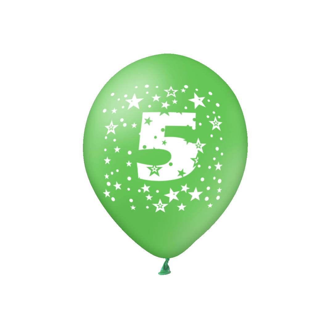 Balony kolorowe z cyfrą 5