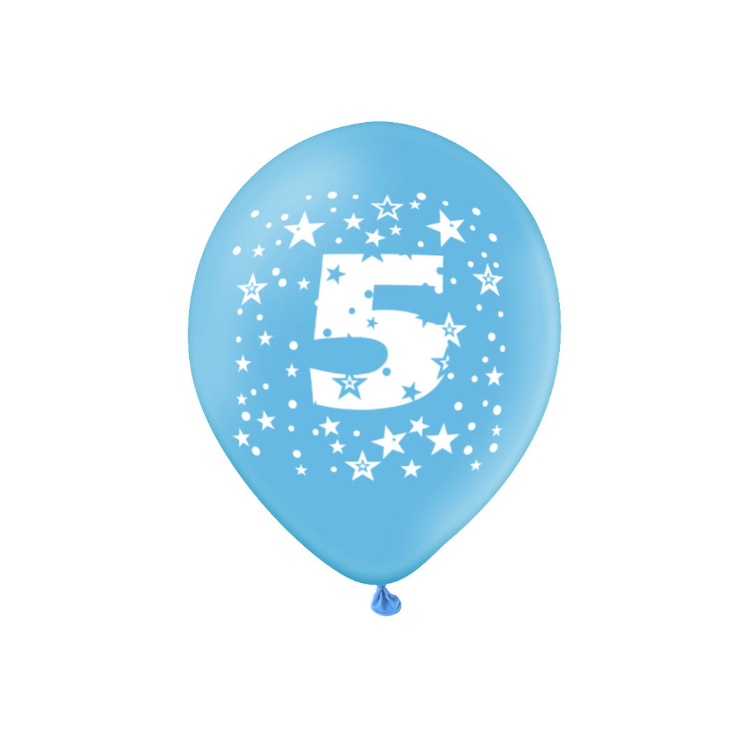 Balony kolorowe z cyfrą 5