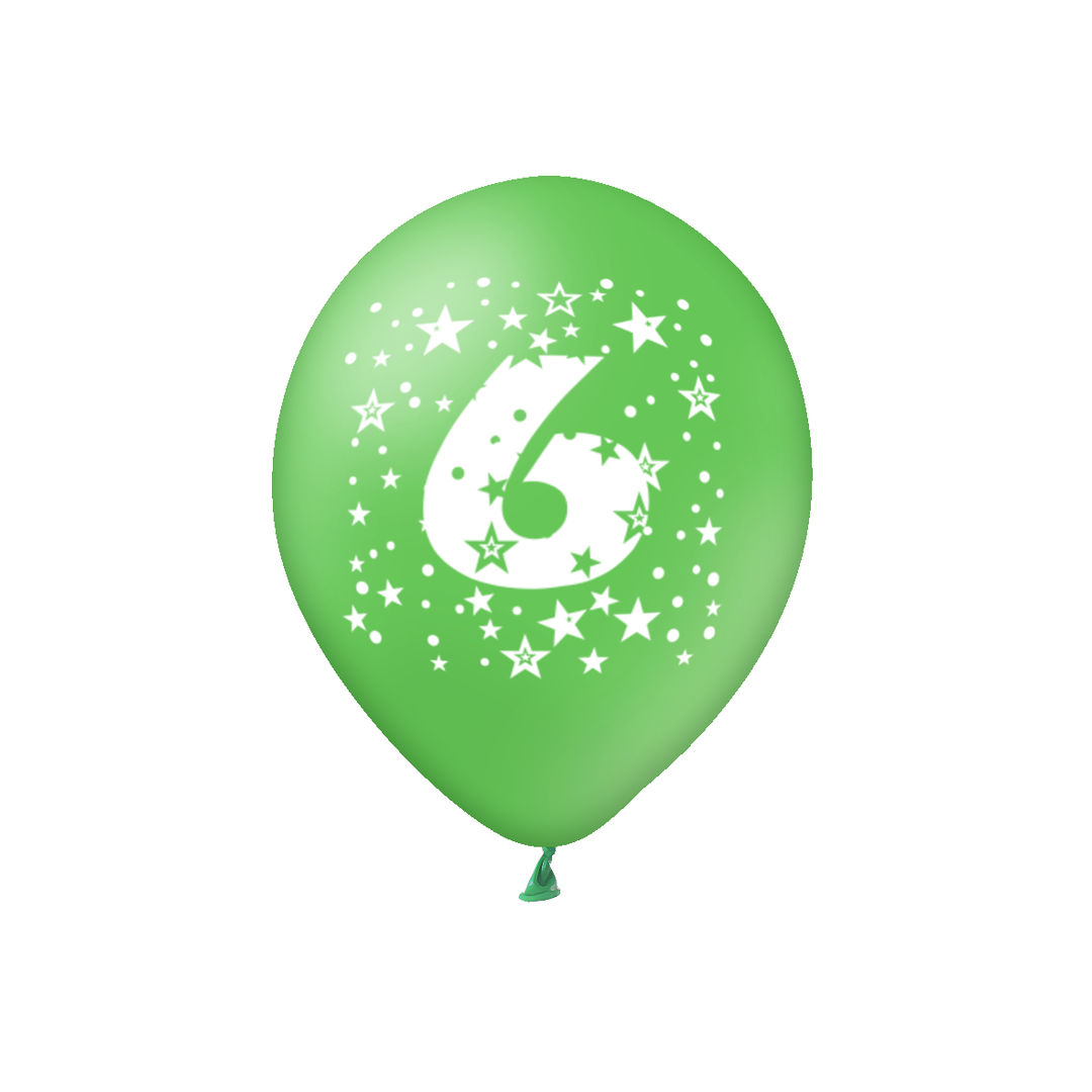Balony kolorowe z cyfrą 6