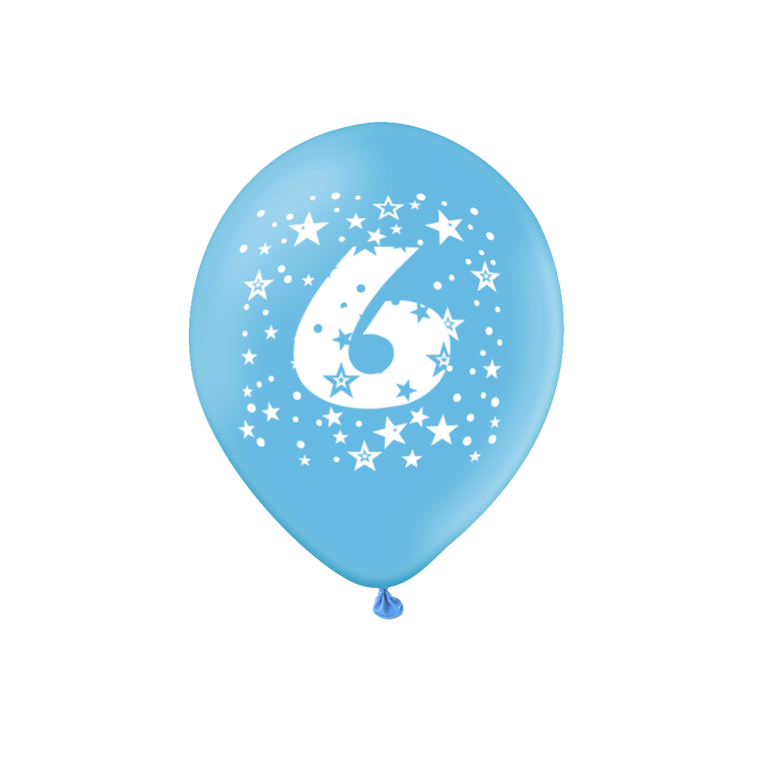 Balony kolorowe z cyfrą 6
