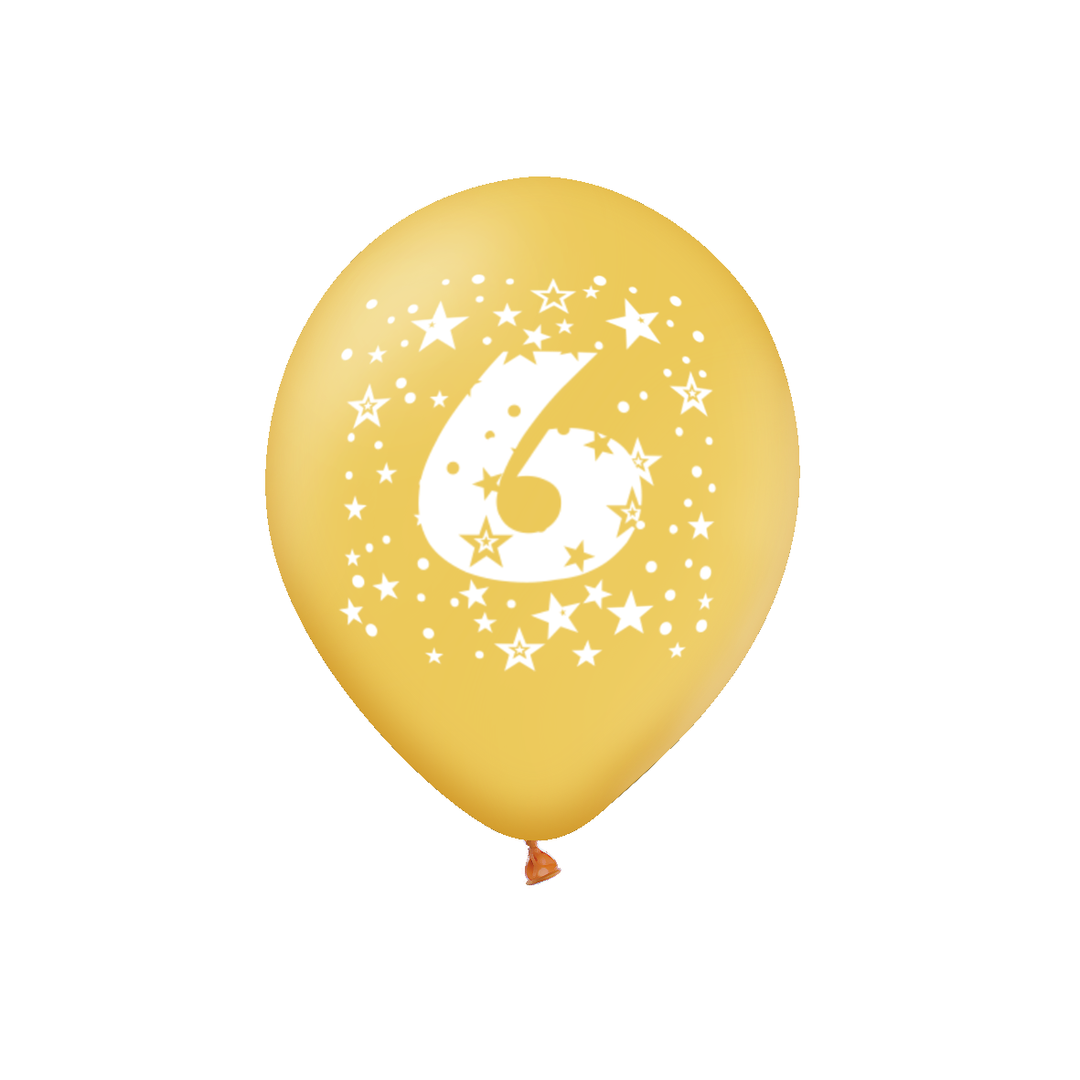 Balony kolorowe z cyfrą 6