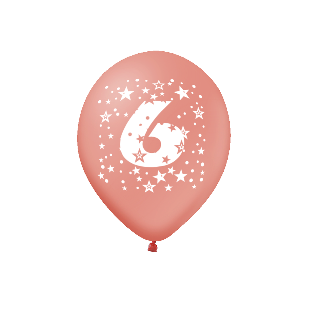 Balony kolorowe z cyfrą 6