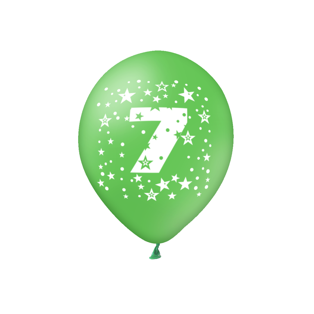 Balony kolorowe z cyfrą 7