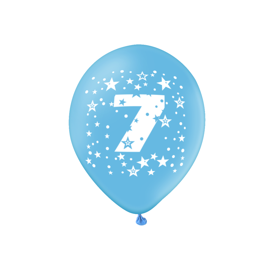 Balony kolorowe z cyfrą 7