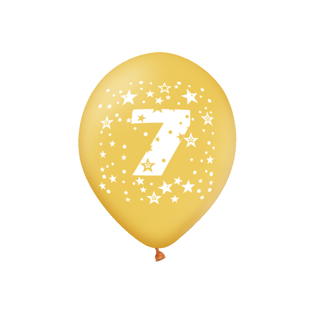 Balony kolorowe z cyfrą 7