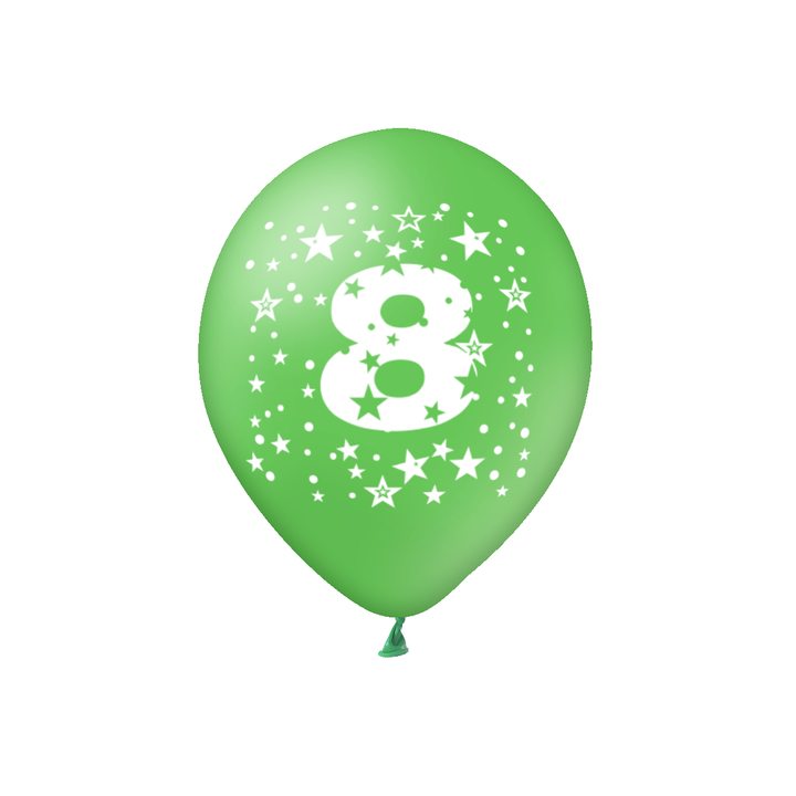 Balony kolorowe z cyfrą 8