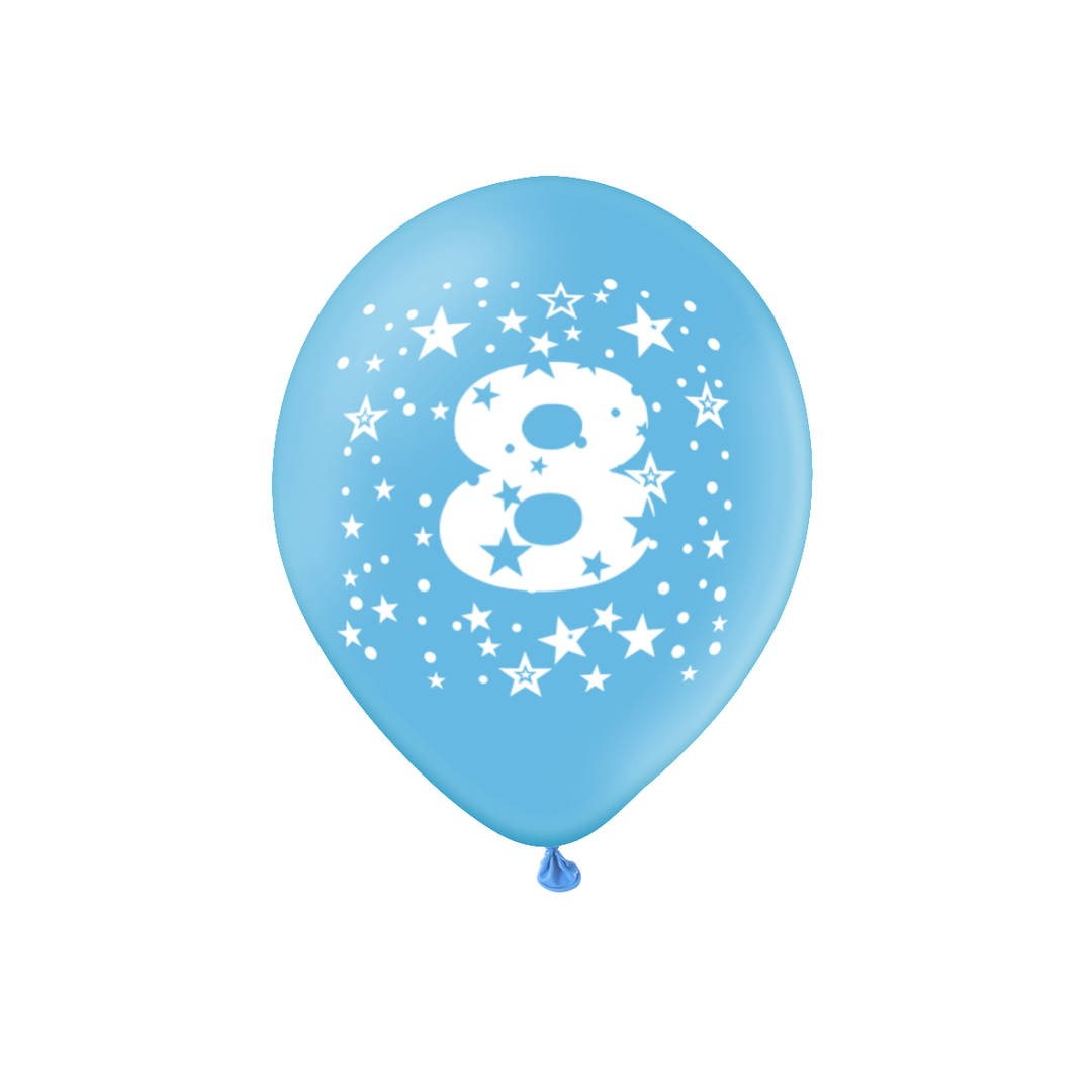 Balony kolorowe z cyfrą 8