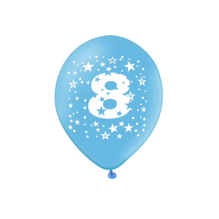 Balony kolorowe z cyfrą 8
